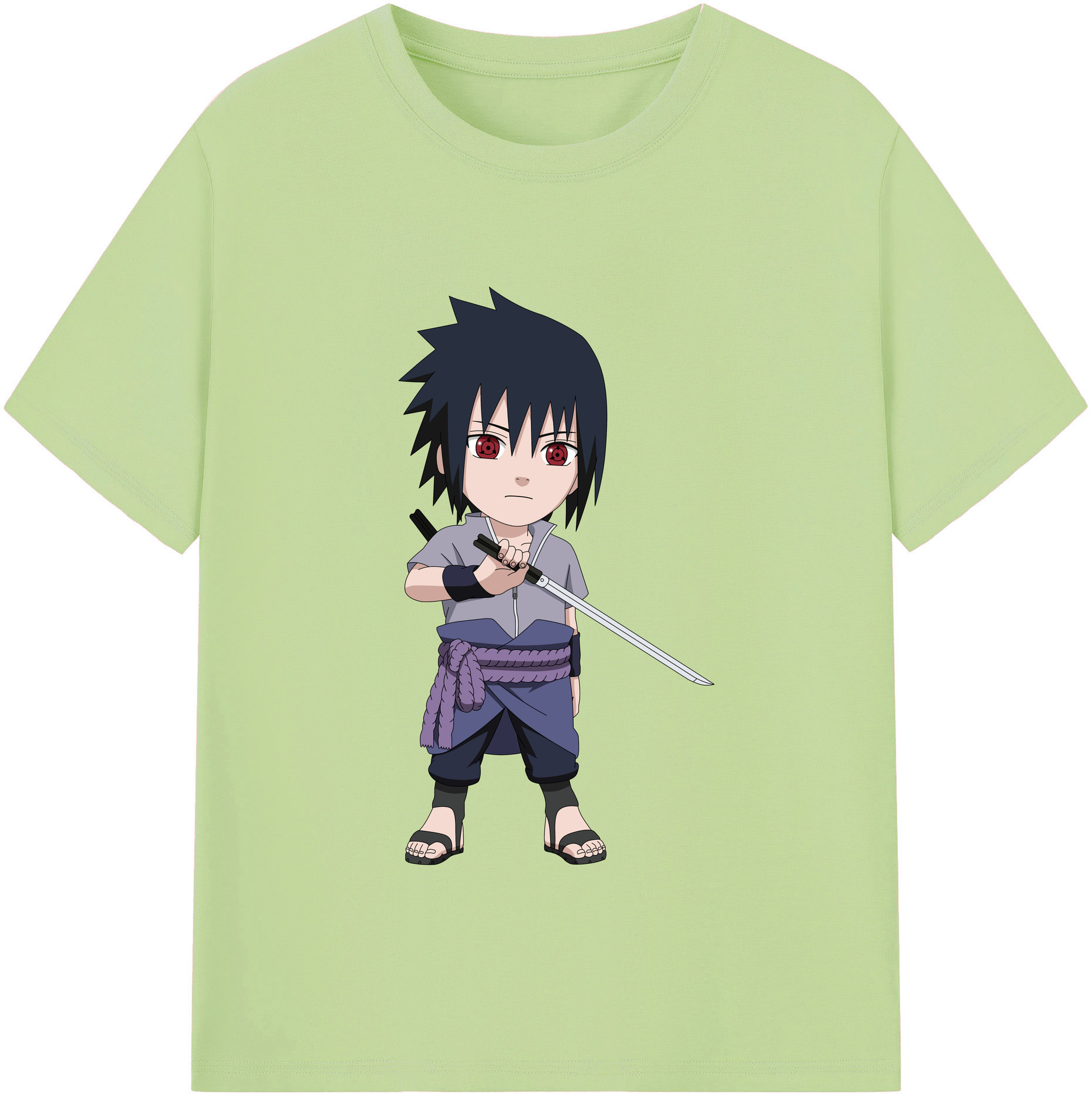 （画像用） NARUTO -ナルト- うちは サスケ Uchiha Sasuke 綿100％半袖Tシャツ（フロントプリント）